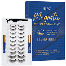 Load image into Gallery viewer, HSBCC Updated 10 Pairs 3D 6D Magnetic Eyelashes and Eyeliner Kit
